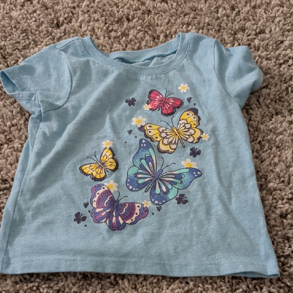 6/$35 The Children's Place Blue Butterfly Tee